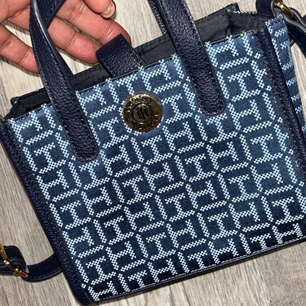 Tommy Hilfiger Navy Blue Patterned Handbag